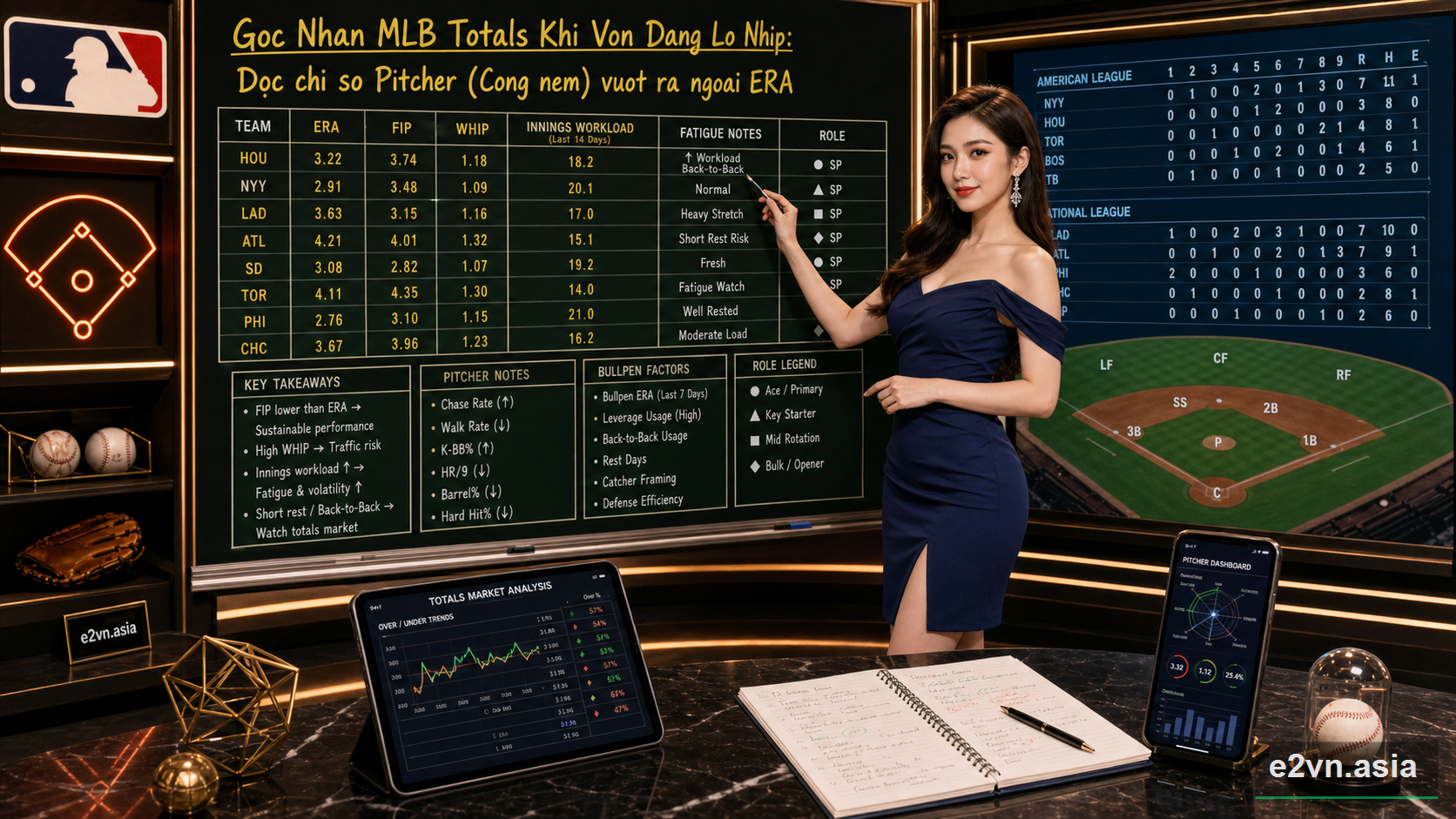 Doc chi so Pitcher (Cong nem) vuot ra ngoai ERA trung binh - minh họa phân tích thực tế