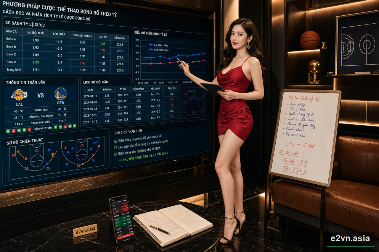 Cach doc va phan tich tỷ lệ cuoc bong ro - minh họa phân tích thực tế