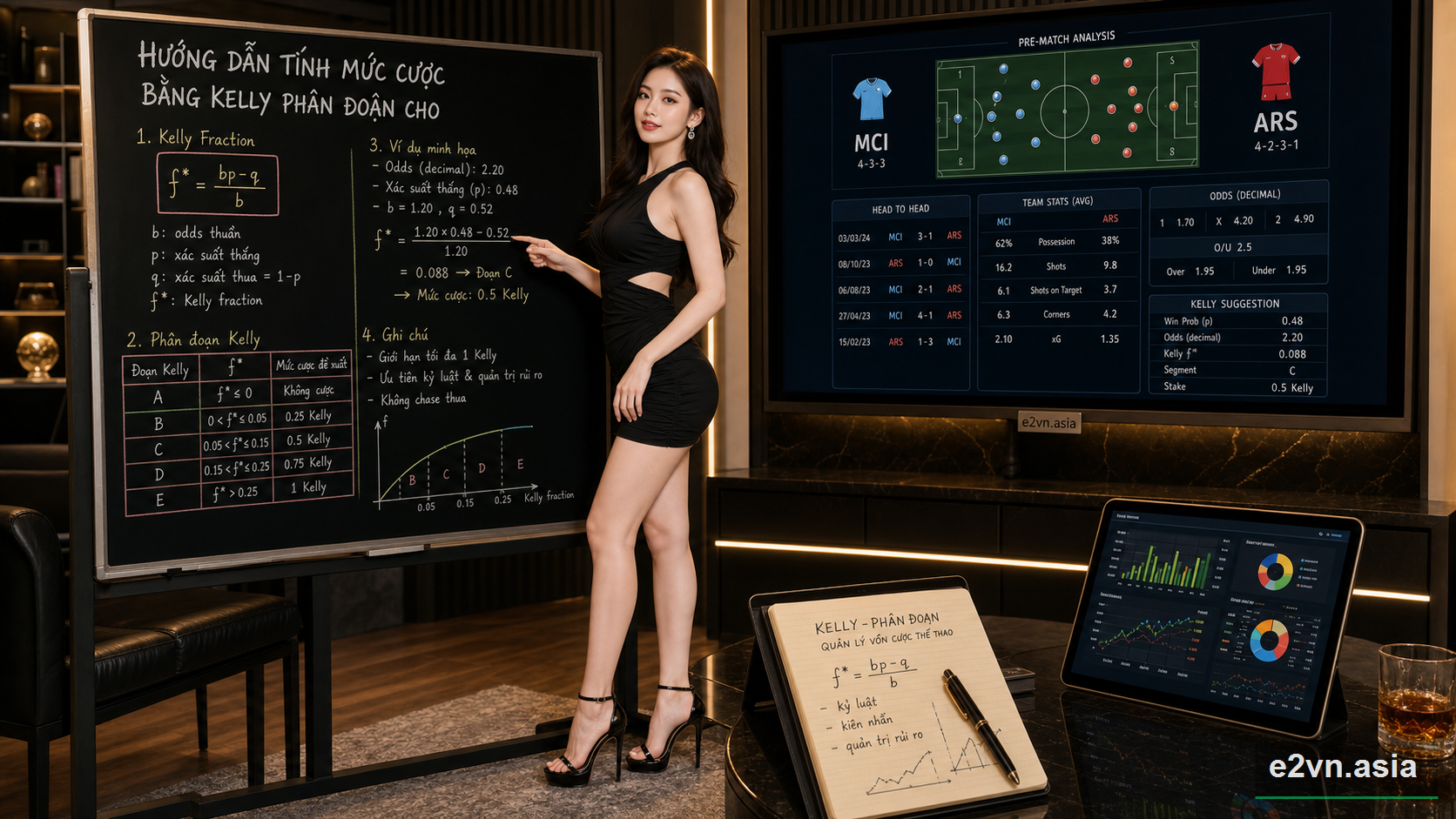 Kinh nghiem tinh mức cược bang Kelly phan doan cho nguoi moi - minh họa phân tích thực tế