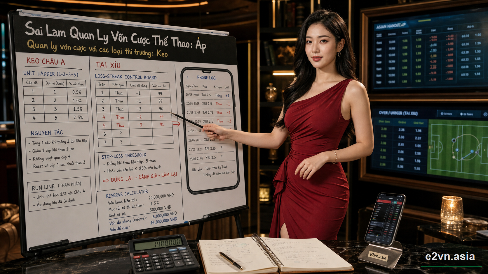 Quan ly von cuoc voi cac loai thi truong: Keo chap va Tai Xiu - minh họa phân tích thực tế